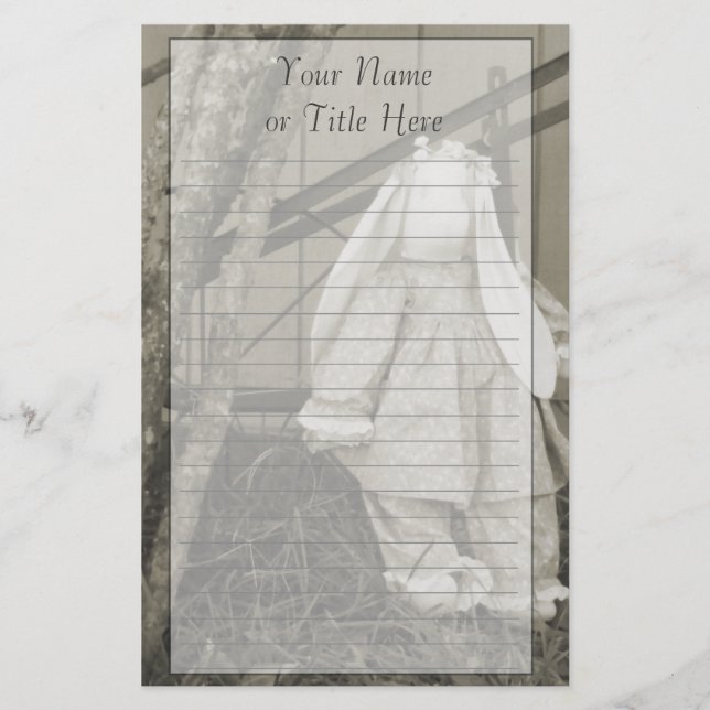 Old Time Bunny Stationery Briefpapier (Vorderseite)