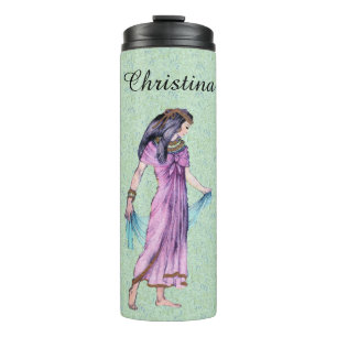 Old Time Egypt Lady Gold Headpiece Lila Kleid Thermosbecher