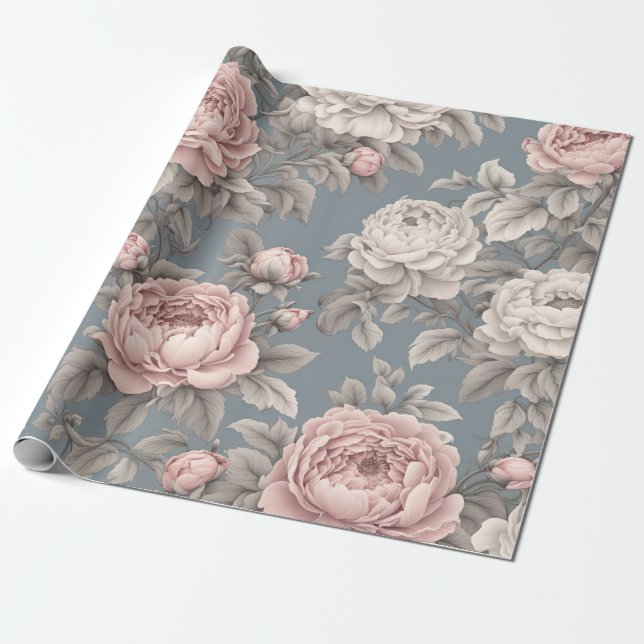 Old Time Floral Geschenkpapier (Ungerollt)