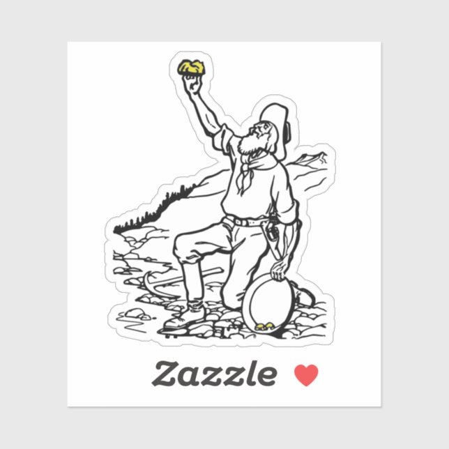 Old Time Gold Miner Prospector Aufkleber (Blatt)