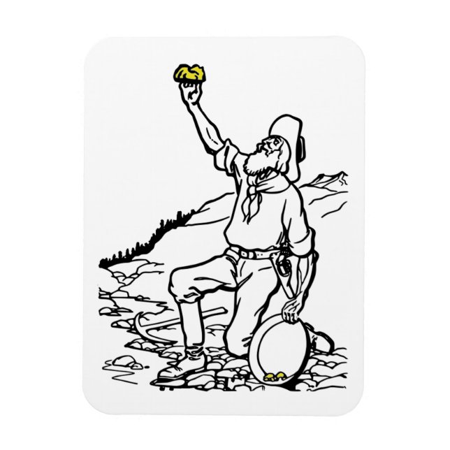 Old Time Gold Miner Prospector Magnet (Vertikal)