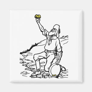 Old Time Gold Miner Prospector Magnet