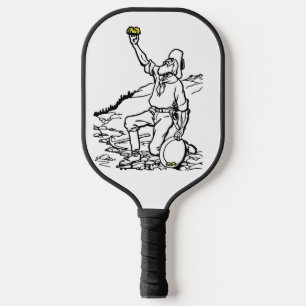 Old Time Gold Miner Prospector Pickleball Schläger