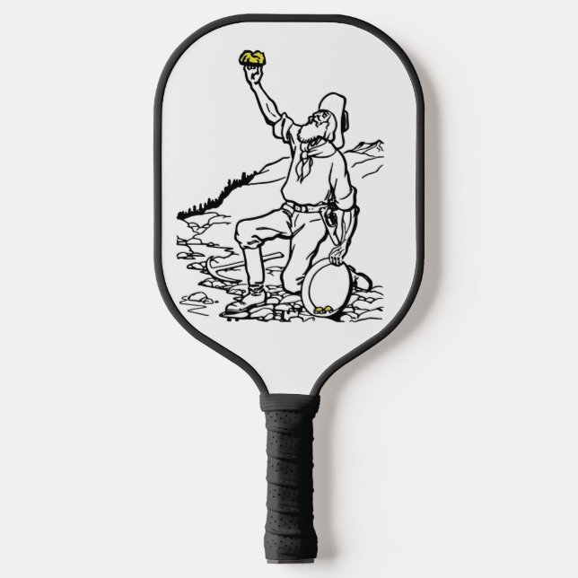 Old Time Gold Miner Prospector Pickleball Schläger (Vorderseite)