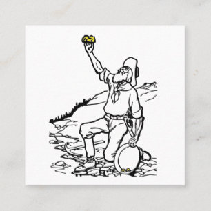 Old Time Gold Miner Prospector Quadratische Visitenkarte