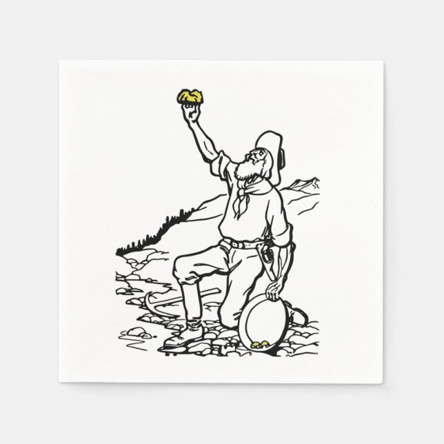 Old Time Gold Miner Prospector Serviette (Vorderseite)