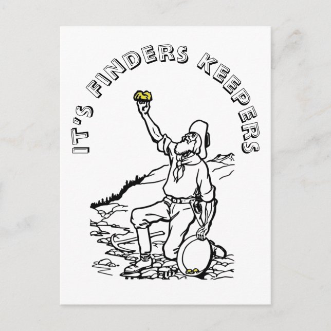Old Time Gold Prospector Postkarte (Vorderseite)