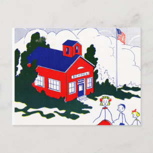 Old Time School Postkarte