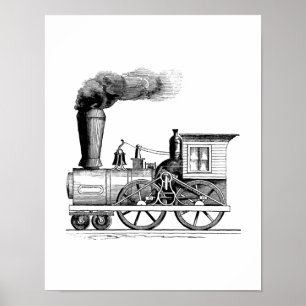 Old Time Steam Locomotive Poster