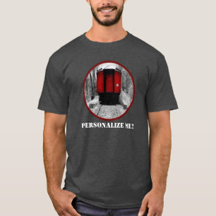 Old Time Steam Train Rot und Schwarz T-Shirt