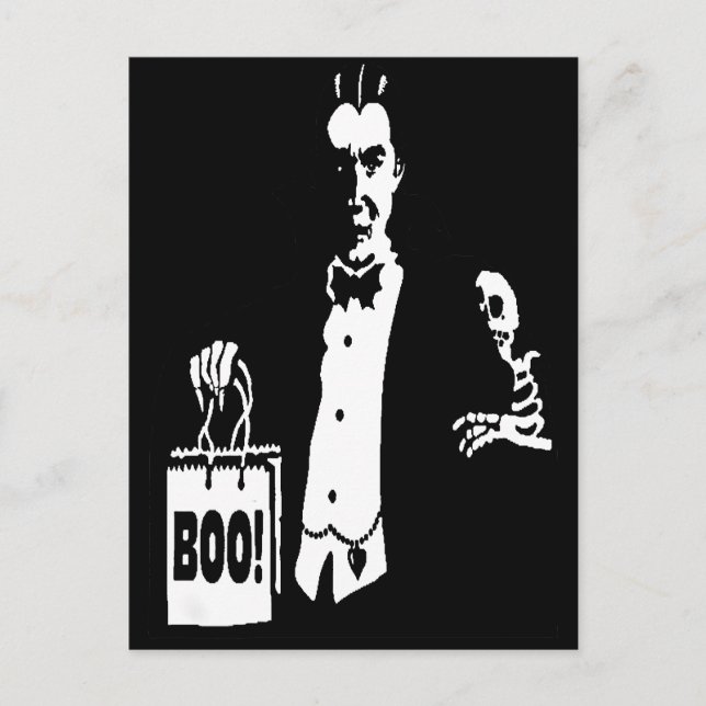 Old Time Vampire Trick-or-Treater Postkarte (Vorderseite)
