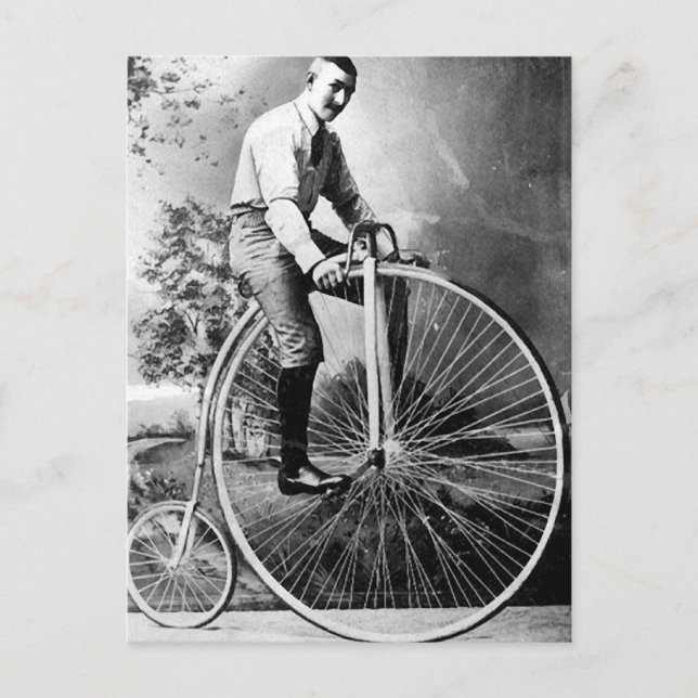 Old' Timey Pennyfarthing Victorian Bicycle Postkarte (Vorderseite)