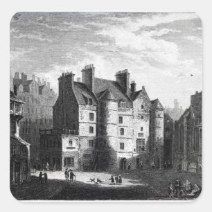 Old Tolbooth, Edinburgh Quadratischer Aufkleber
