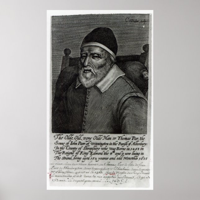 Old Tom Parr, 1635 Poster (Vorne)