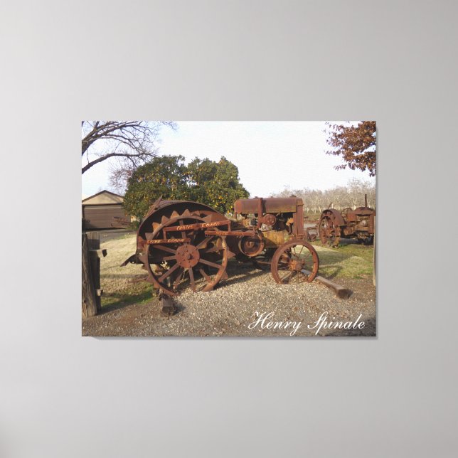 Old tractor from days gone by on canvas  leinwanddruck (Vorderseite)