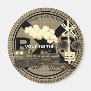 Old Train custom name magnet