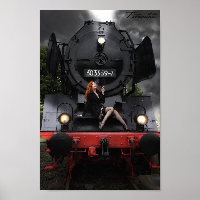 Old Train, young Lady Poster (Vorne)