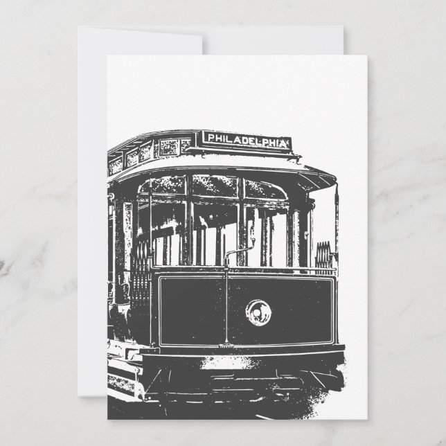 Old Tram | Streetcar Philadelphia | Vintage Einladung (Vorderseite)