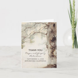 Old Tree Rustic Wedding Vielen Dank Dankeskarte