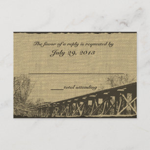 Old Trestle Bridge Wedding Response RSVP Karte