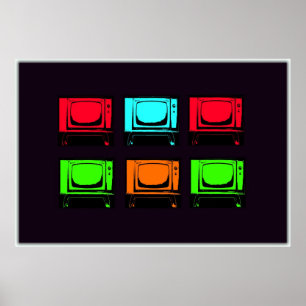 Old TV Collage Poster