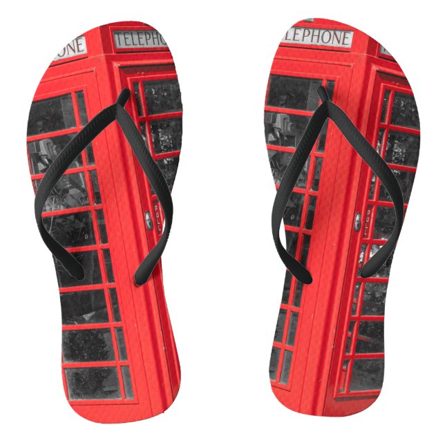 Old UK Telefone Box Flip Flops (Fußbett)