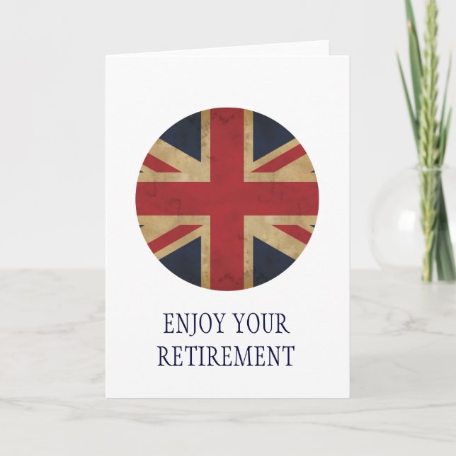 Old Union Jack Flag Retirement Card Karte (Vorderseite)