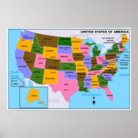 OLD USA Map mit Staat Hauptstädte und Golf von Mex