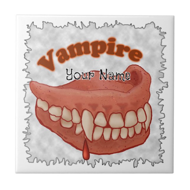 Old Vampire Teeth Fliese (Vorderseite)