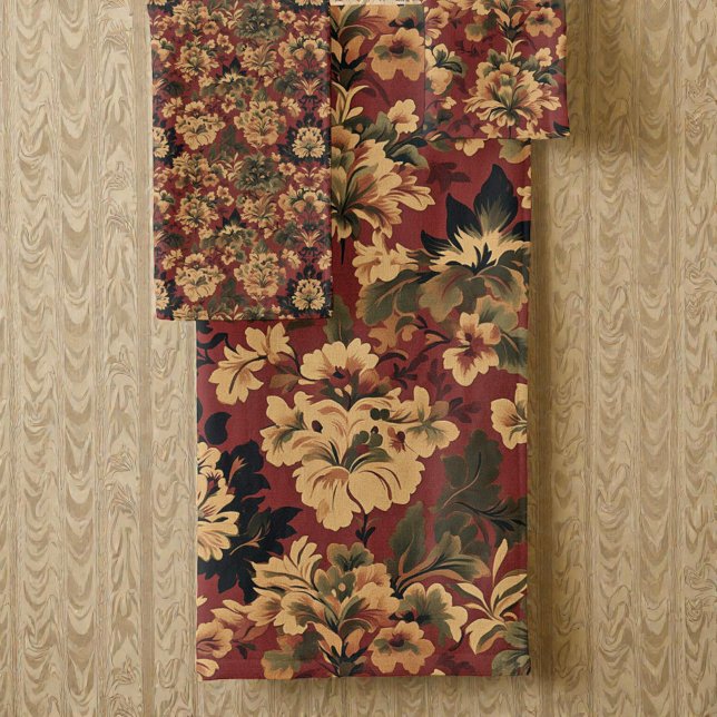 Old Victorian Deep Red Gold and Green Pattern Badhandtuch Set (Von Creator hochgeladen)