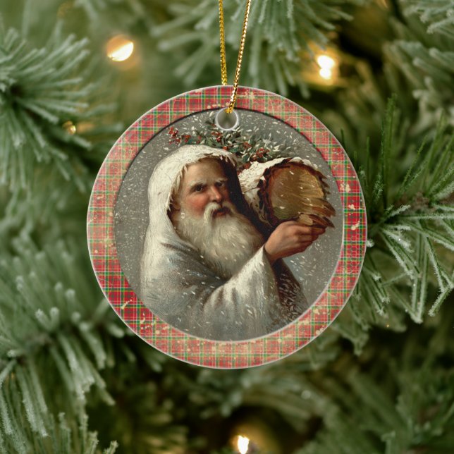 Old Victorian Rustic Family Personalized Keramik Ornament (Baum)