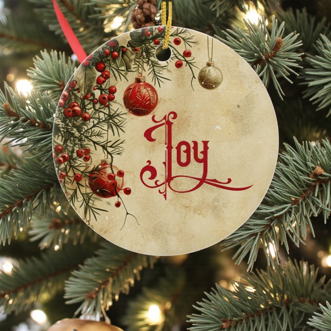 Old Victorian Rustic Family Personalized Keramik Ornament (Von Creator hochgeladen)