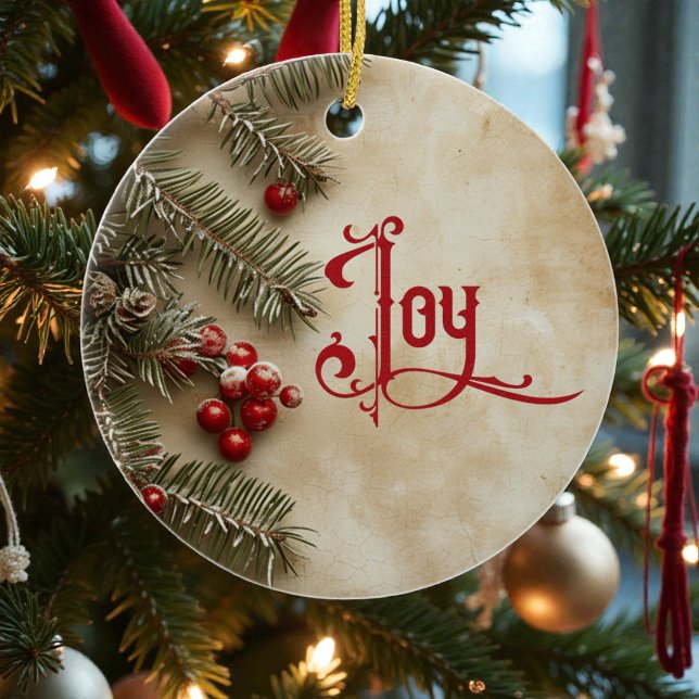 Old Victorian Rustic Family Personalized Keramik Ornament (Von Creator hochgeladen)