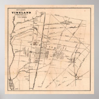 Old Vineland NJ Map (1875) Dandelion Hauptstadt