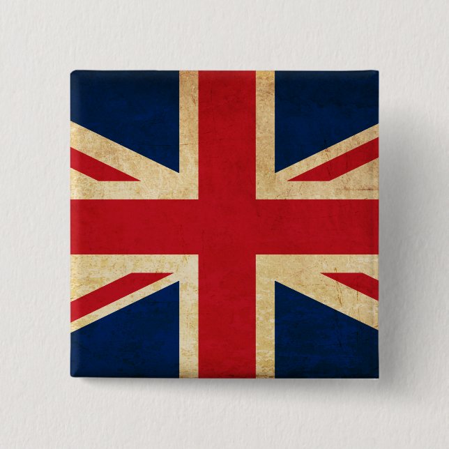 Old Vintag Grunge United Flag Union Jack Button (Vorderseite)