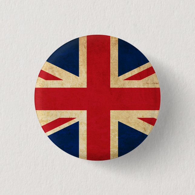 Old Vintag Grunge United Flag Union Jack Button (Vorderseite)