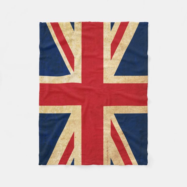 Old Vintag Grunge United Flag Union Jack Fleecedecke (Vorderseite)