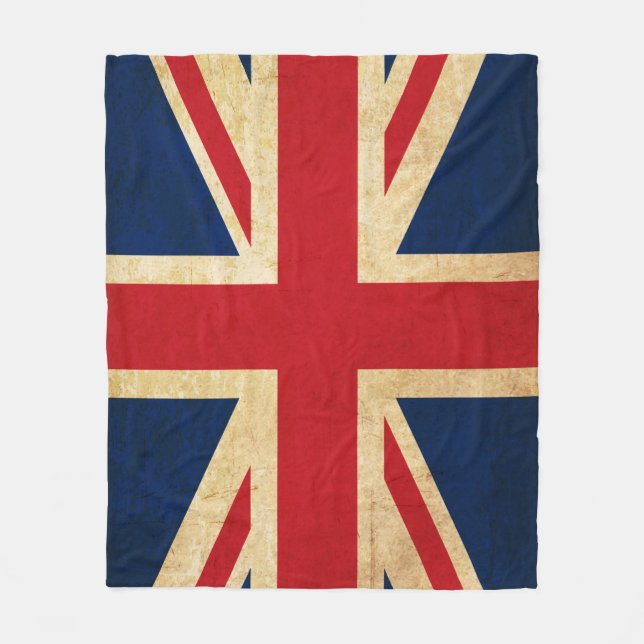 Old Vintag Grunge United Flag Union Jack Fleecedecke (Vorderseite)