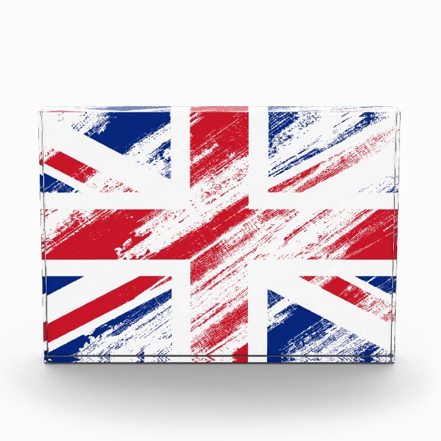 Old Vintag Grunge United Flag Union Jack Fotoblock (Vorderseite)