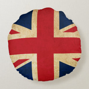 Old Vintag Grunge United Flag Union Jack Rundes Kissen