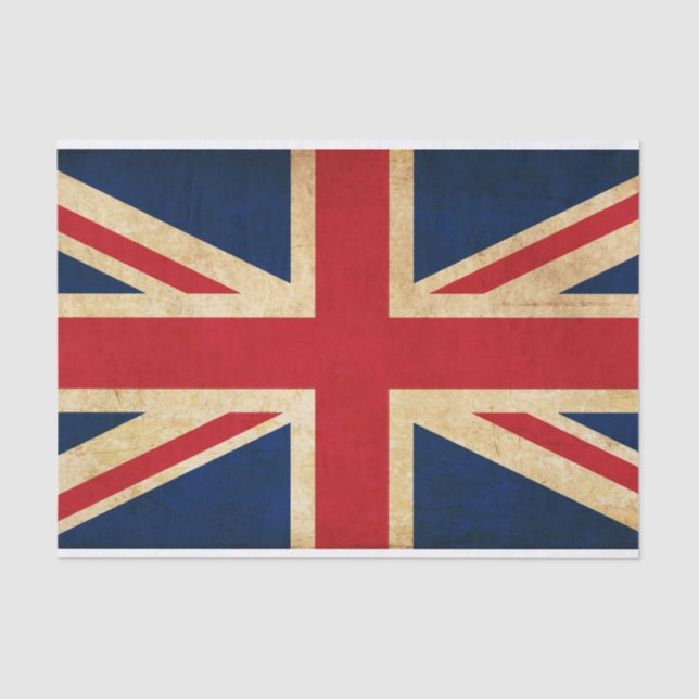 Old Vintag Grunge United Flag Union Jack Seidenpapier (Vorderseite)