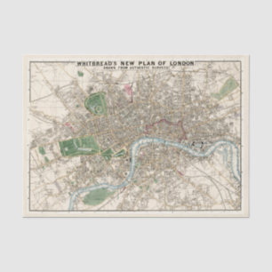 Old Vintag Whitbread's Map of London Great City Seidenpapier