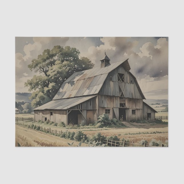 Old vintage barn seidenpapier (Vorderseite)