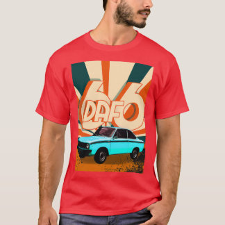 Old Vintage blue 1972 Daf 66 Racing Car v T-Shirt