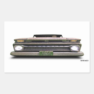 Old Vintage Rat Rod Pickup Truck Zombie Driver Rechteckiger Aufkleber