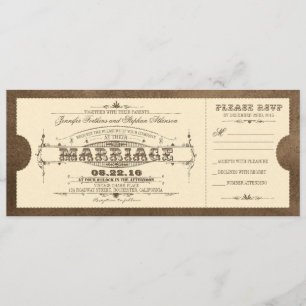Old Vintage Wedding Ticket Einladung