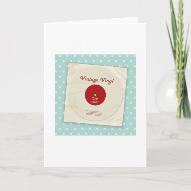 Old Vinyl Record Greeting Cards Karte (Vorderseite)