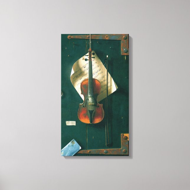 Old Violin Still Life von William Michael Harnett Leinwanddruck (Vorderseite)