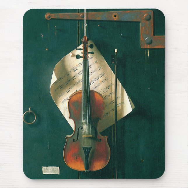 Old Violin Still Life von William Michael Harnett Mousepad (Vorne)