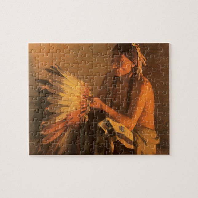 Old War Bonnet von Joseph Henry Sharp Puzzle (Horizontal)